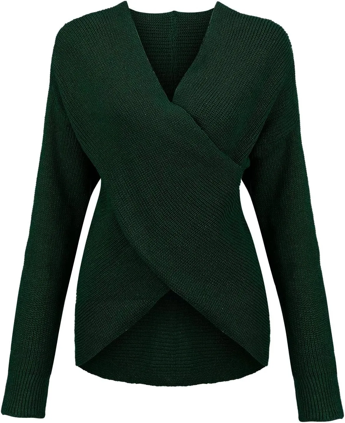 Women's Fall Winter Top Shirt Long Sleeve V-Neck Sexy Elegant Sweaters Top Cross Front Sweater for Winter Men