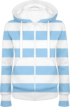 Womens Fleece Hoodies Long Sleeve Drawstring Sweatshirts Full Zip Up Sweater Hooded Jackets Coat with Pocket