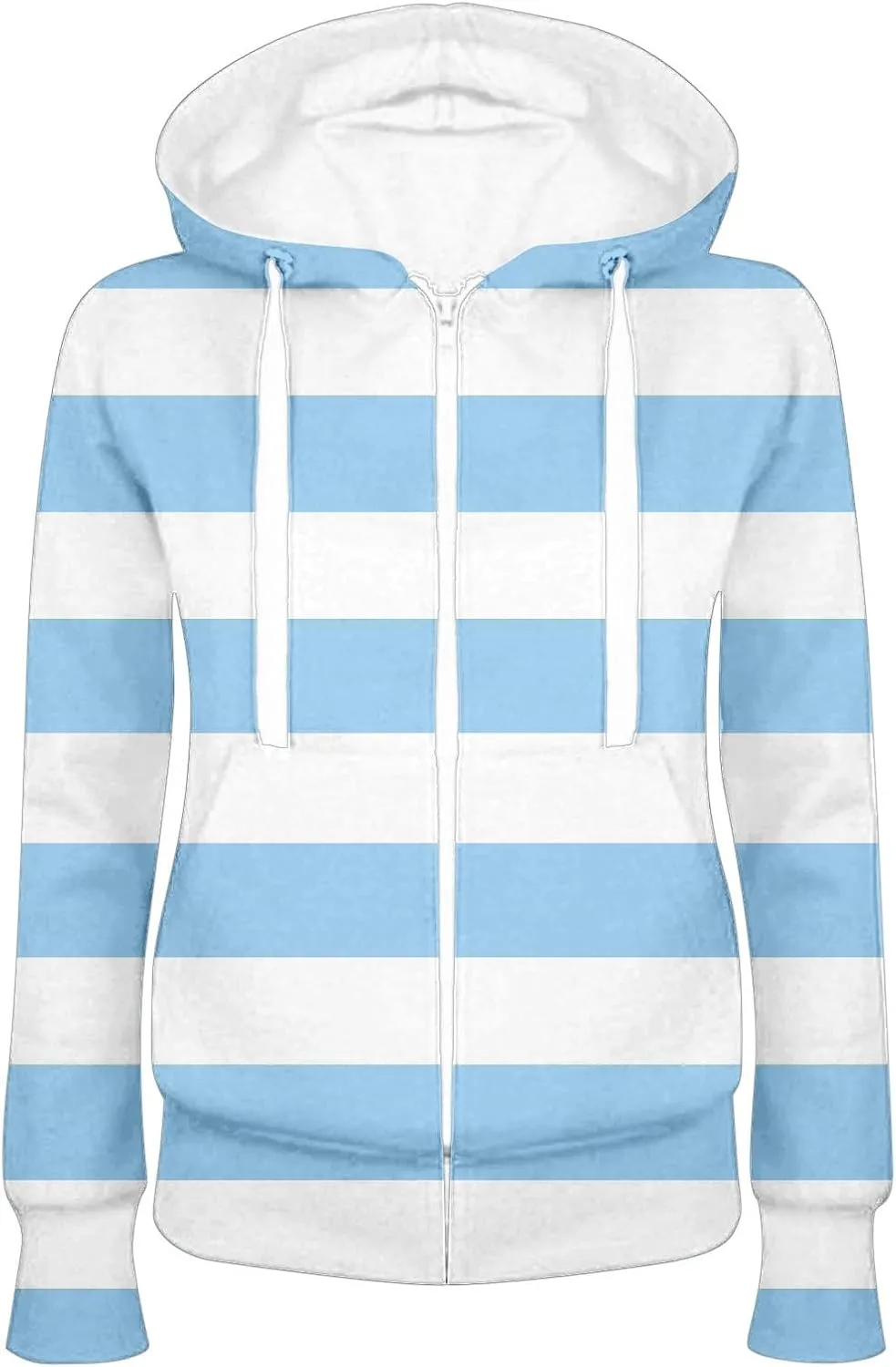 Womens Fleece Hoodies Long Sleeve Drawstring Sweatshirts Full Zip Up Sweater Hooded Jackets Coat with Pocket