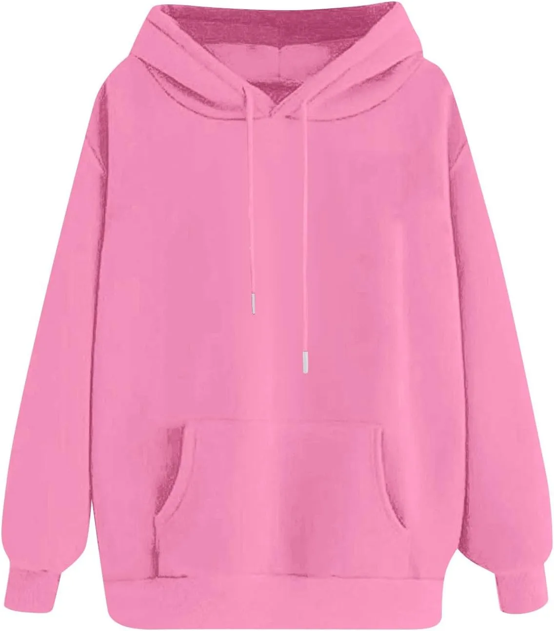 Womens Fleece Oversized Sweatshirt Drop Shoulder Long Sleeve Hoodie LIghtweight Hooded Pullover Fall Outfits w/Pocket