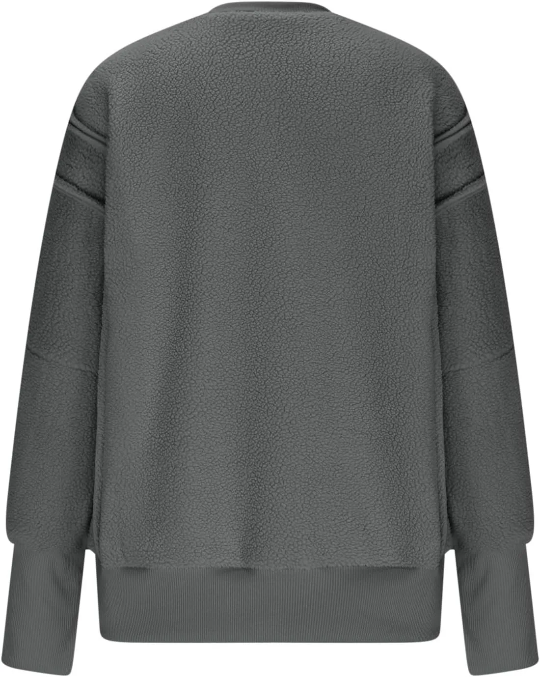 Women's Fleece Sweatshirt Winter Casual Fuzzy Warm Sweatshirt Long Sleeve Patchwork Sherpa Pullover Tops