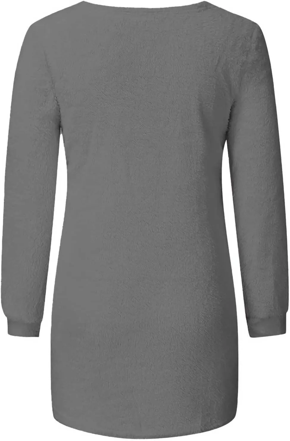 Women's Fuzzy Sweater Fashionable Long Sleeve Pullover Loose Fluffy Plush Jumper Sweater Crewneck Soft Comfy Tops