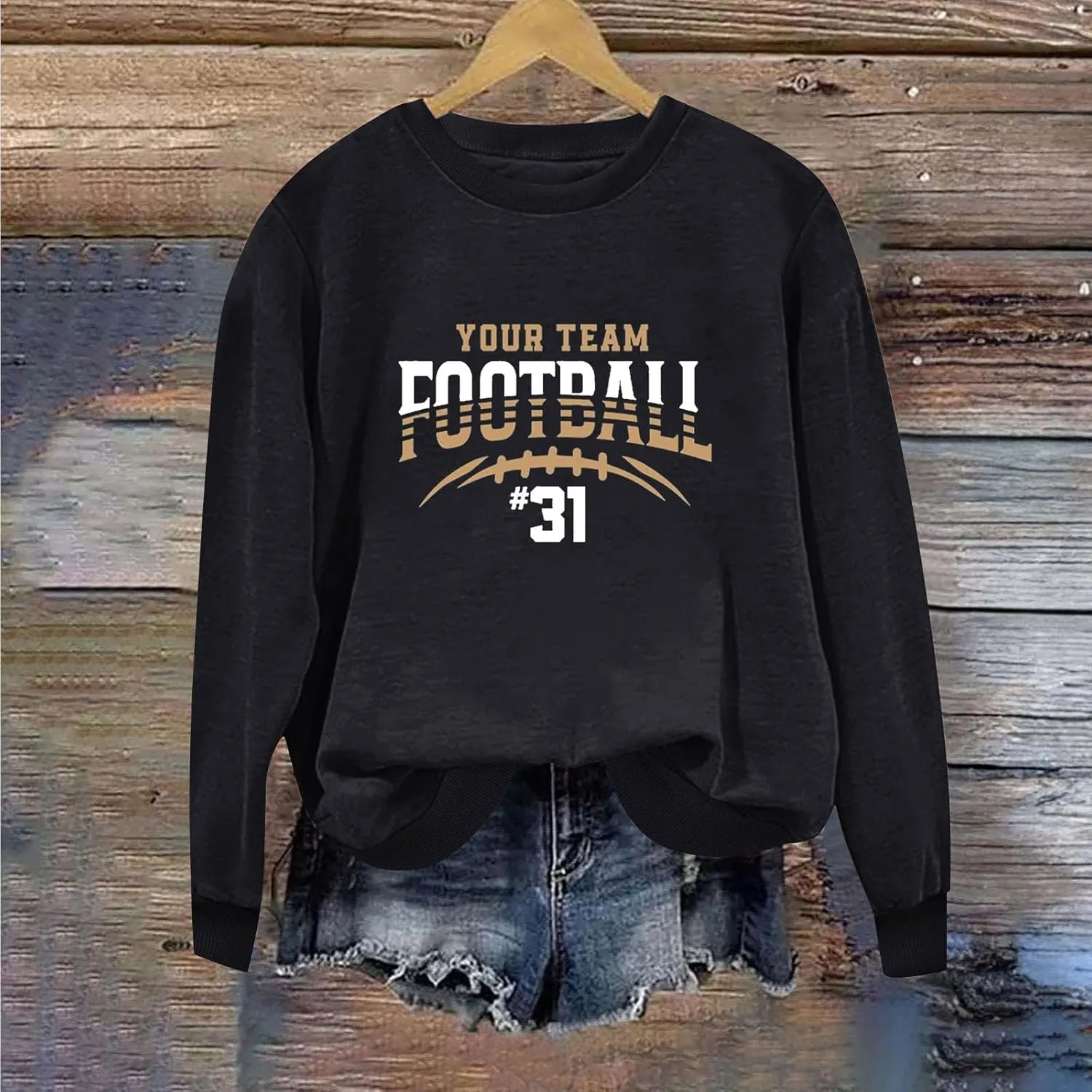 Womens Game Day Sweatshirts Oversized Long Sleeve Football Graphic Pullover Tops Crewneck Fall Comfy Clothes 2024