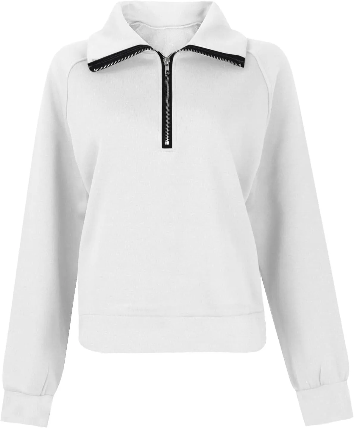 Womens Half Zip Sweatshirts Cropped Fleece Hoodies Quarter Zip Up Pullover Sweaters Fall Casual Loose Fit Top
