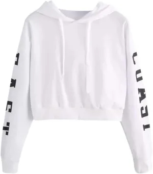 Womens Hoodies,Womens Zip Up Hoodie,Women's Long Sleeve Drop Shoulder Drawstring Crop Hoodie Sweatshirt Cropped Hoodies Long Sleeves Fleece Crop Top Sweatshirt with Hooded