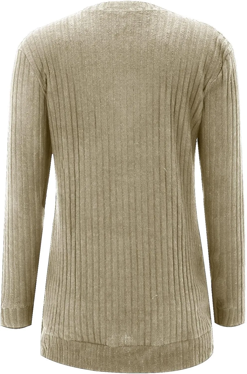 Womens Kint Sweaters Solid Color Round Neck Loose Side Split Long Sleeve Fall Pullover Sweaters Casual Slouchy Tops