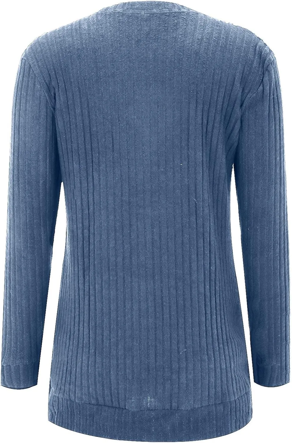 Womens Kint Sweaters Solid Color Round Neck Loose Side Split Long Sleeve Fall Pullover Sweaters Casual Slouchy Tops