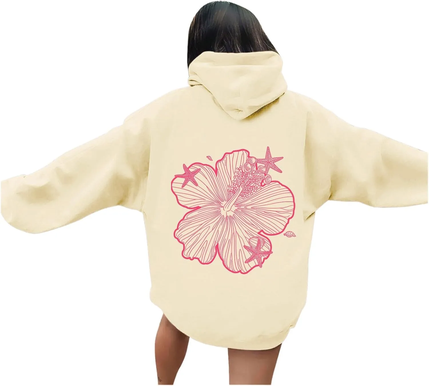 Womens Letter Print Hoodies Sweatshirt Graphic Casual Long Sleeve Drawstring Hooded Pullover Tops With Pocket 2025