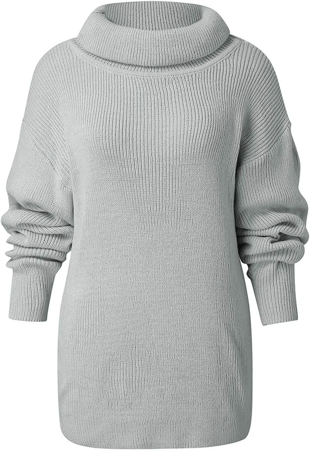 Womens Long Sleeve Turtleneck Sweaters Oversized Knit Loose Pullover Tunic Tops Knitted Pullover Jumper Sweater Shirts