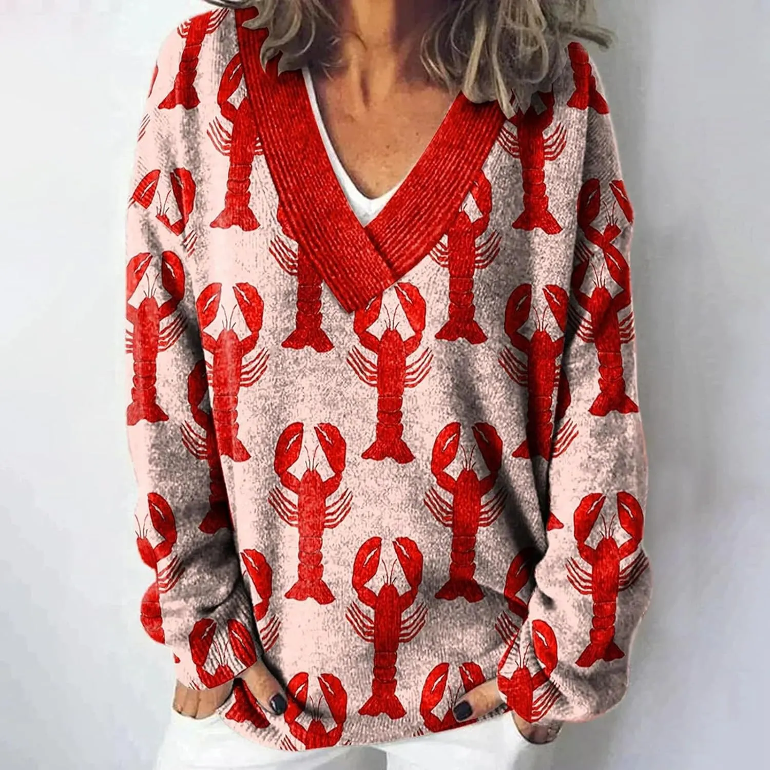 Women's Long Sleeve V Neck Cable Knit Sweater Soft Jumper 2025 Spring Pullover Ladies Dressya Casual Outfits