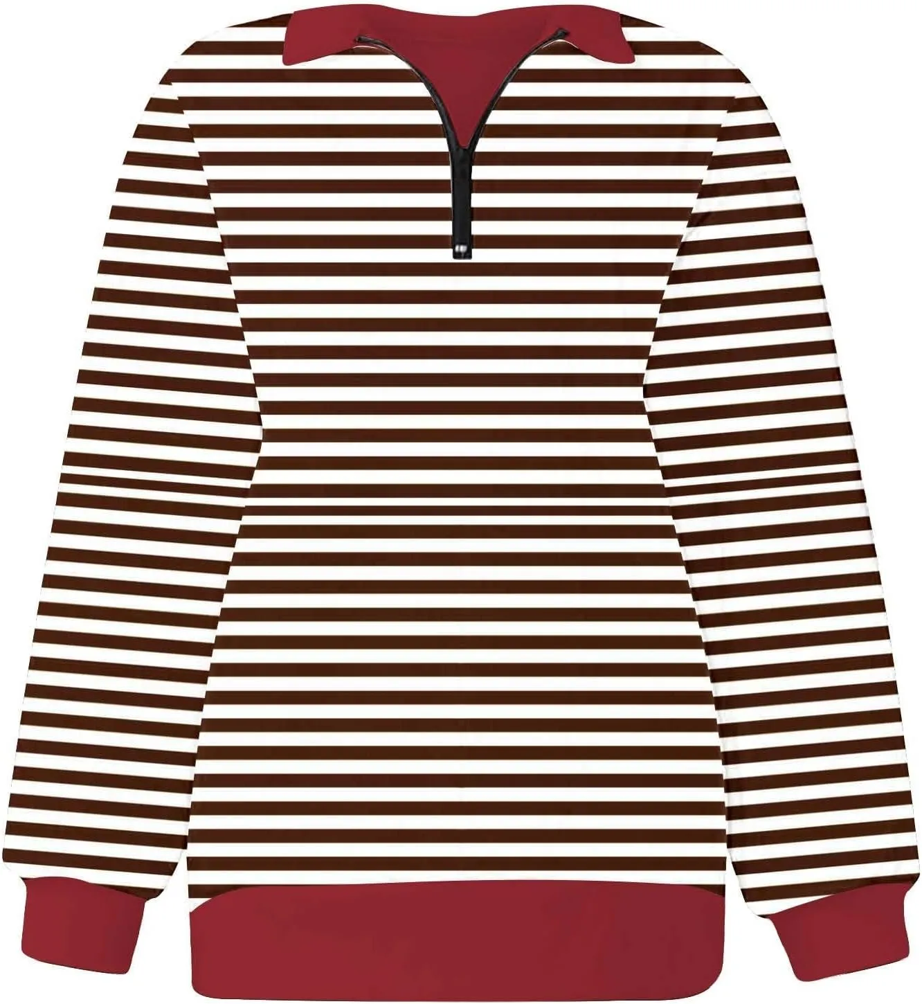 Womens Loose Hoodie Long Sleeve Quarter Zip Up Lapel Striped Color Block Pullover Sweatshirt Fall Fashion Workout Tops