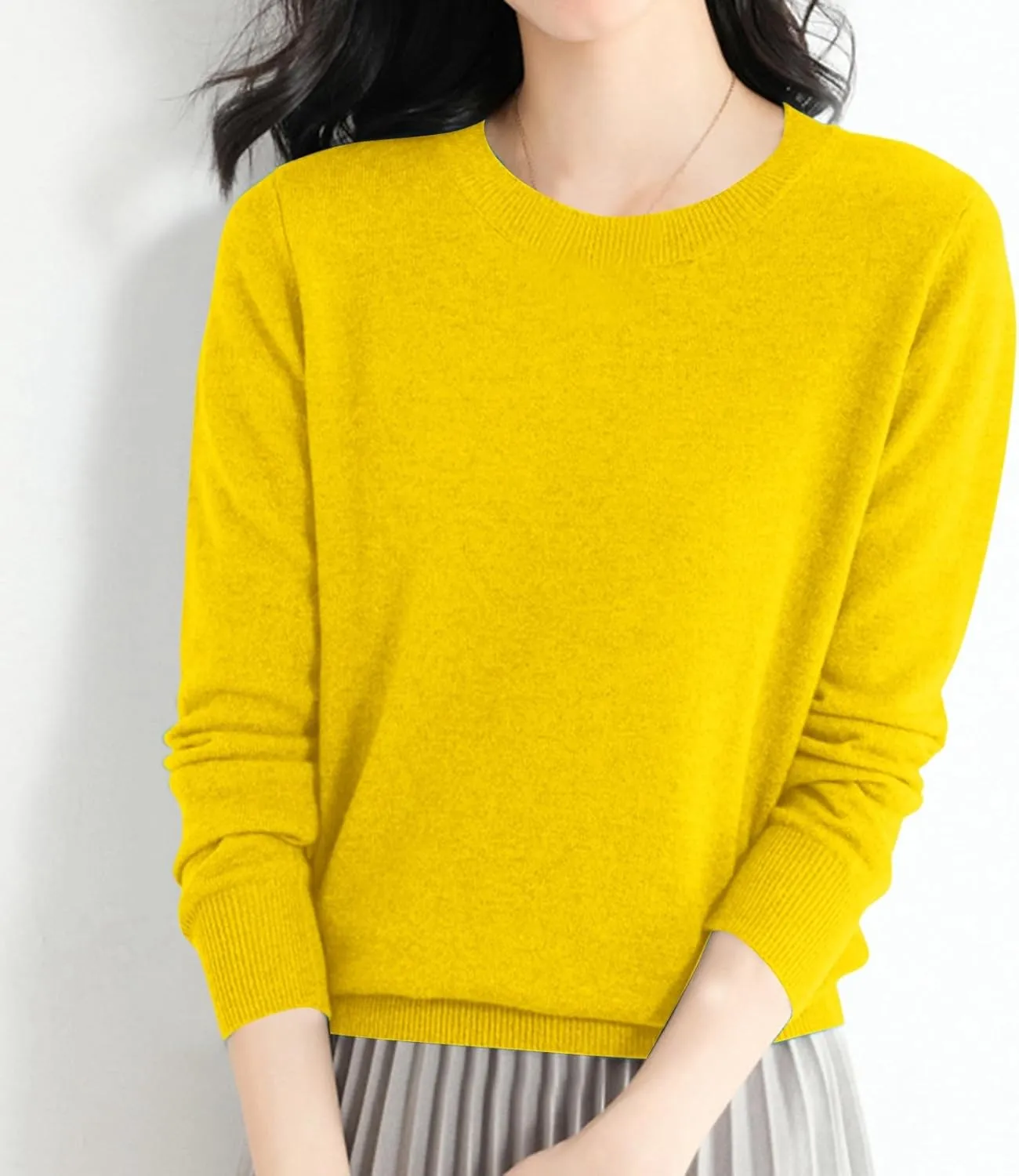 Women's Loose Pullover Sweaters 2024 Fall Winter Clothes Crew Neck Slouchy Long Sleeve Casual Knitted Tops