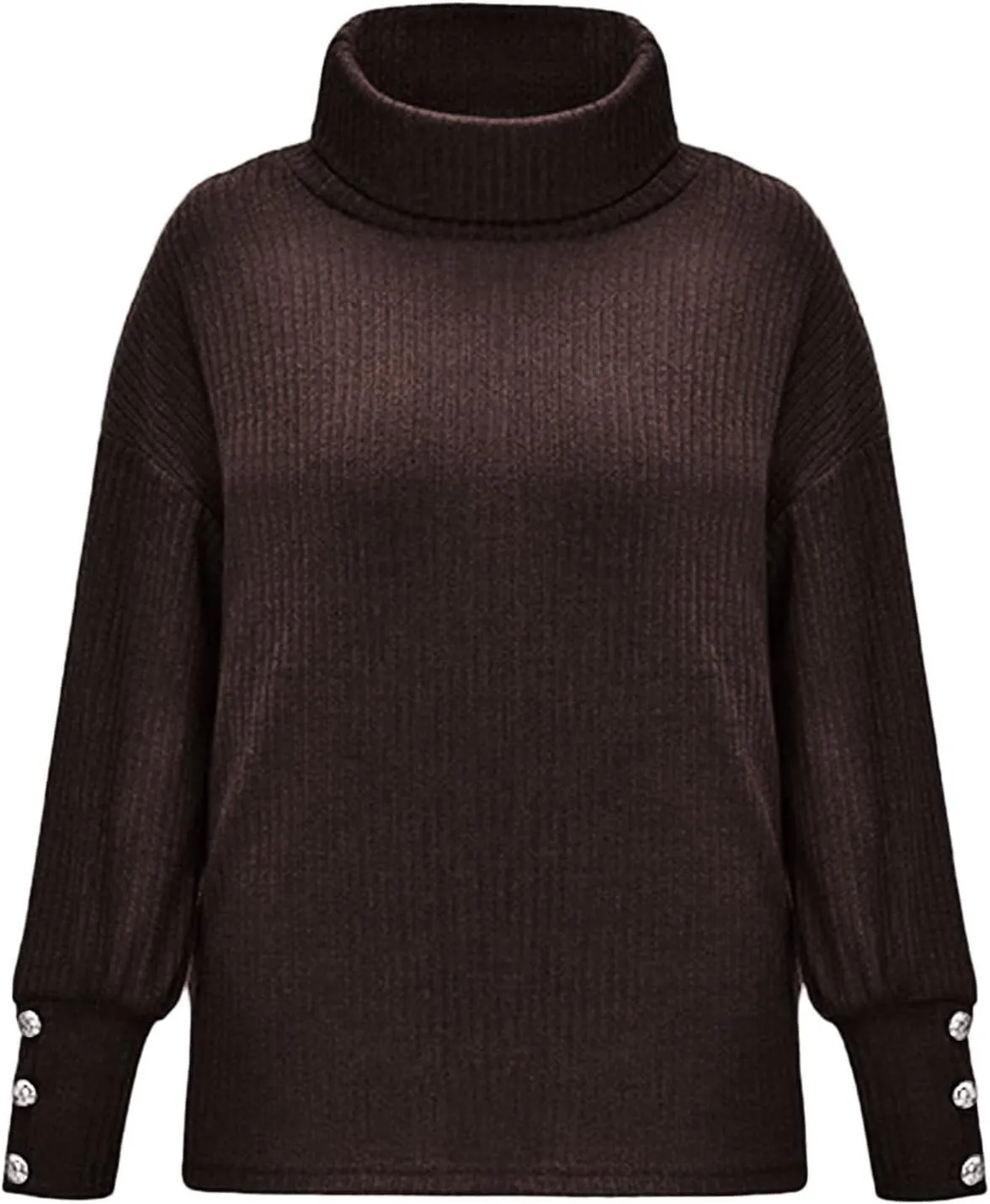 Women's Mock Turtleneck Sweaters Fashion Warm Winter Long Sleeve Pullover Cable Knit Sweaters Soft Jumper