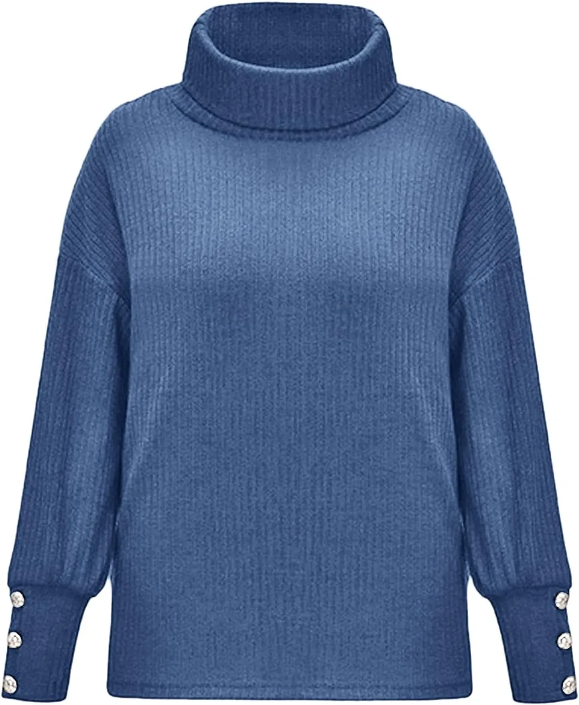 Women's Mock Turtleneck Sweaters Fashion Warm Winter Long Sleeve Pullover Cable Knit Sweaters Soft Jumper