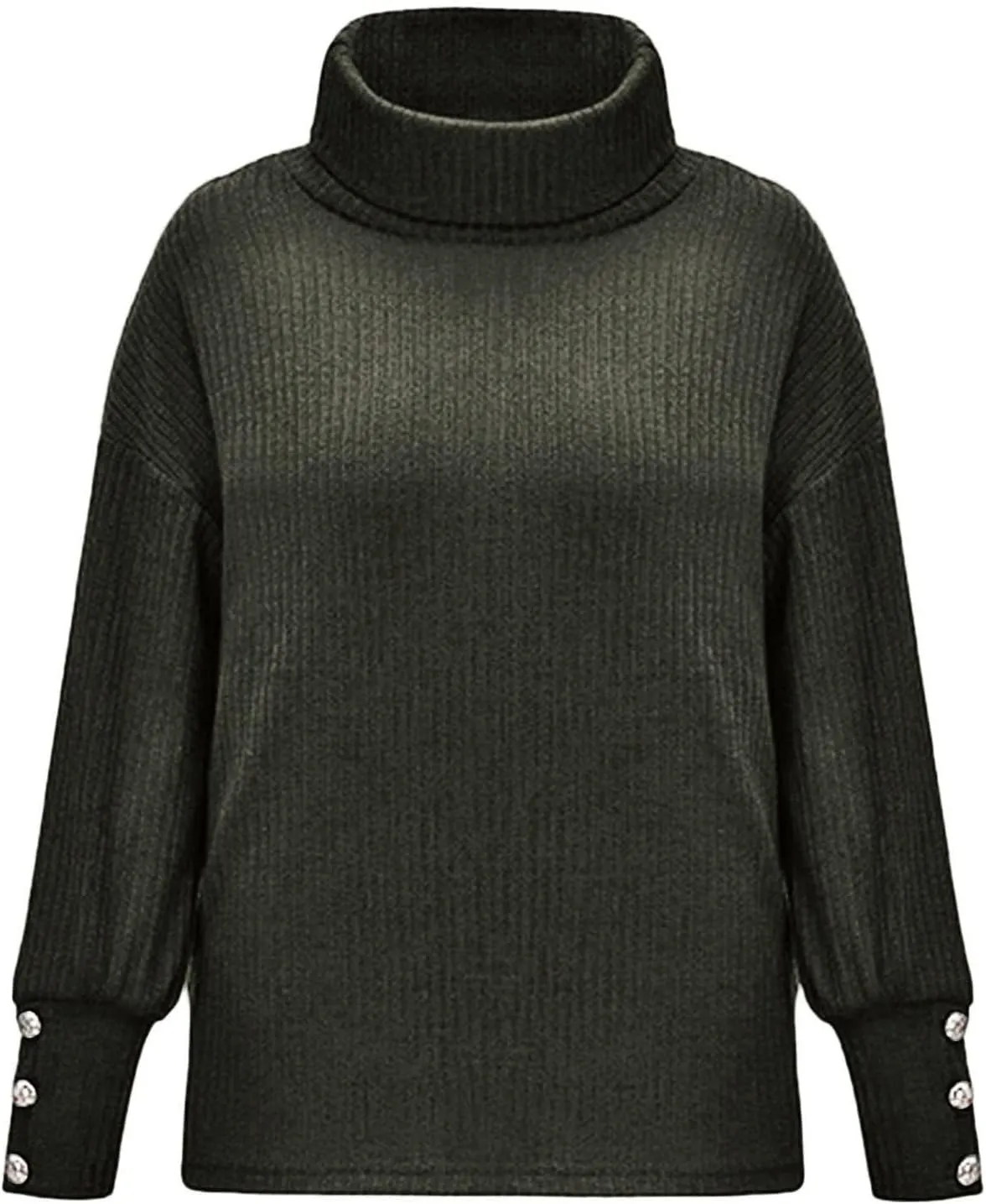 Women's Mock Turtleneck Sweaters Fashion Warm Winter Long Sleeve Pullover Cable Knit Sweaters Soft Jumper
