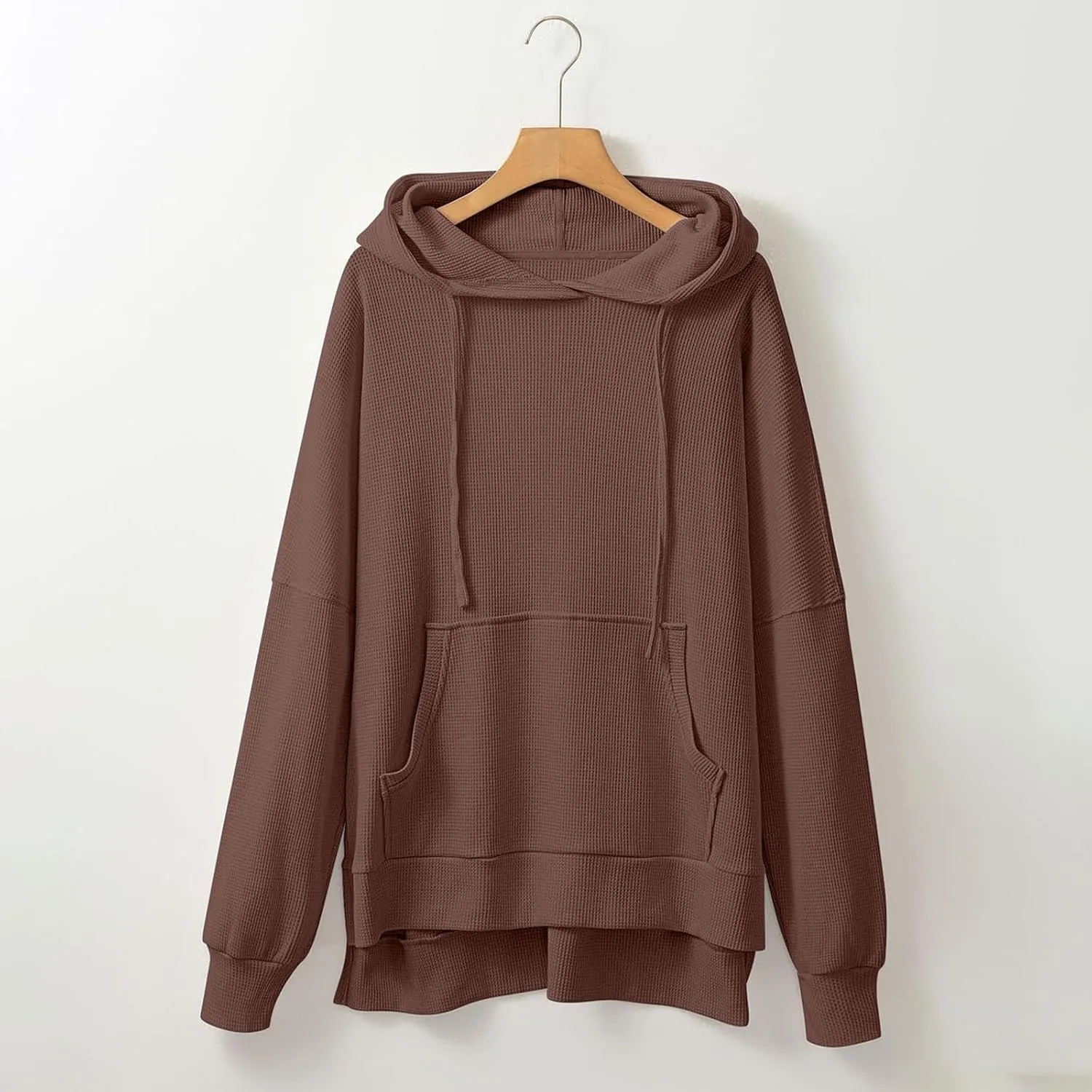 Womens Oversized Hoodies Casual Long Sleeve Drawstring Hooded Side Split Loose Sweatshirts Fall Workout Pullover Tops