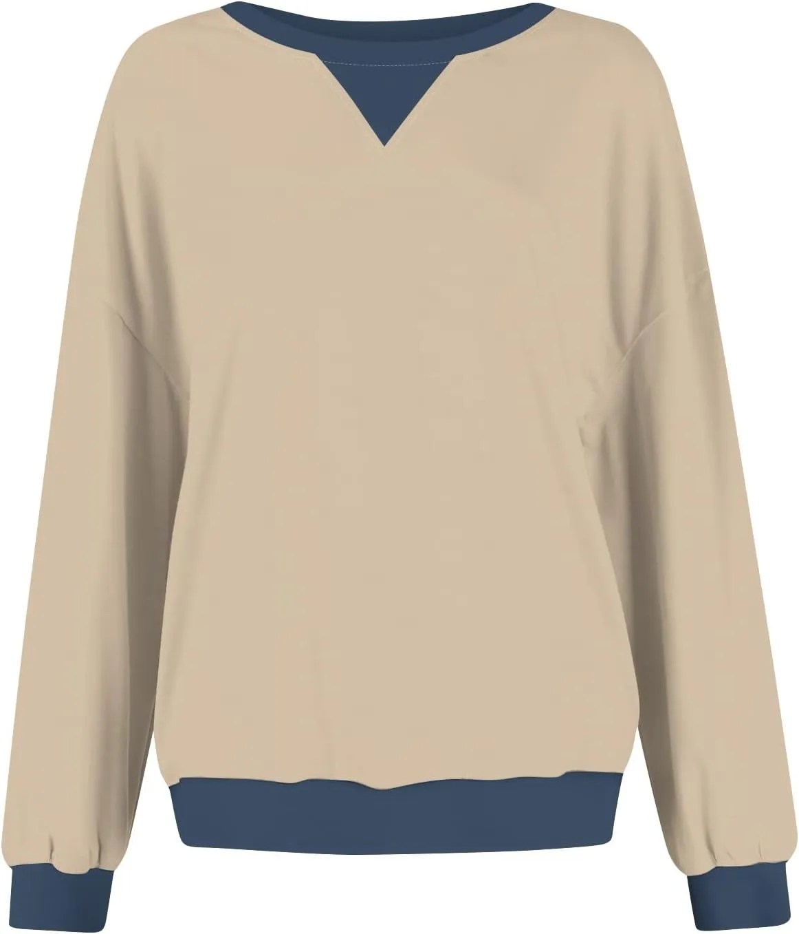 Women's Oversized Pullover Striped Sweatshirt Soft Crew Neck Fall Sweaters for Women Trendy 2024