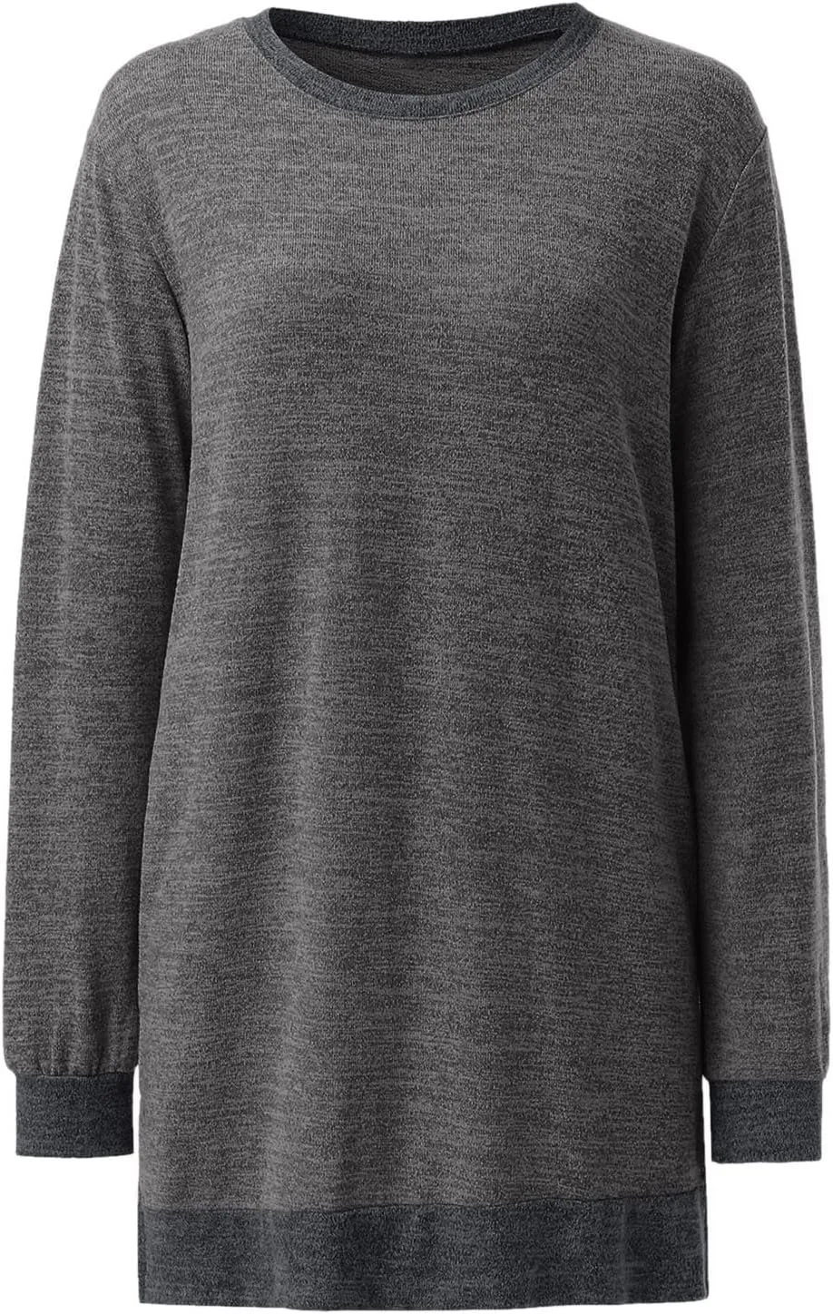 Women's Oversized Shirts Dressy Long Sleeve Crewneck Side Split Loose Casual Pullover Tops Fall Lightweight Tunics