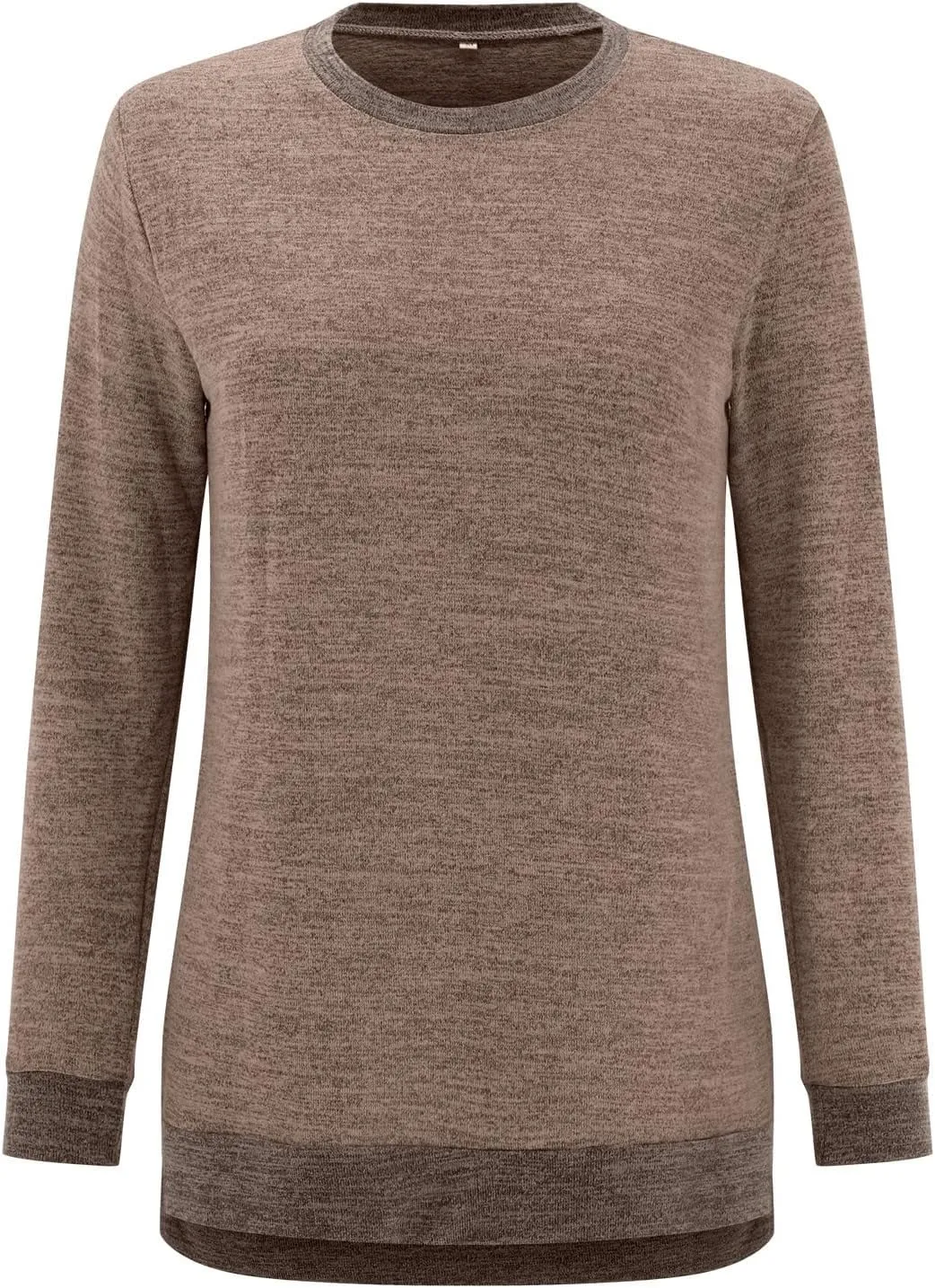 Women's Oversized Shirts Dressy Long Sleeve Crewneck Side Split Loose Casual Pullover Tops Fall Lightweight Tunics