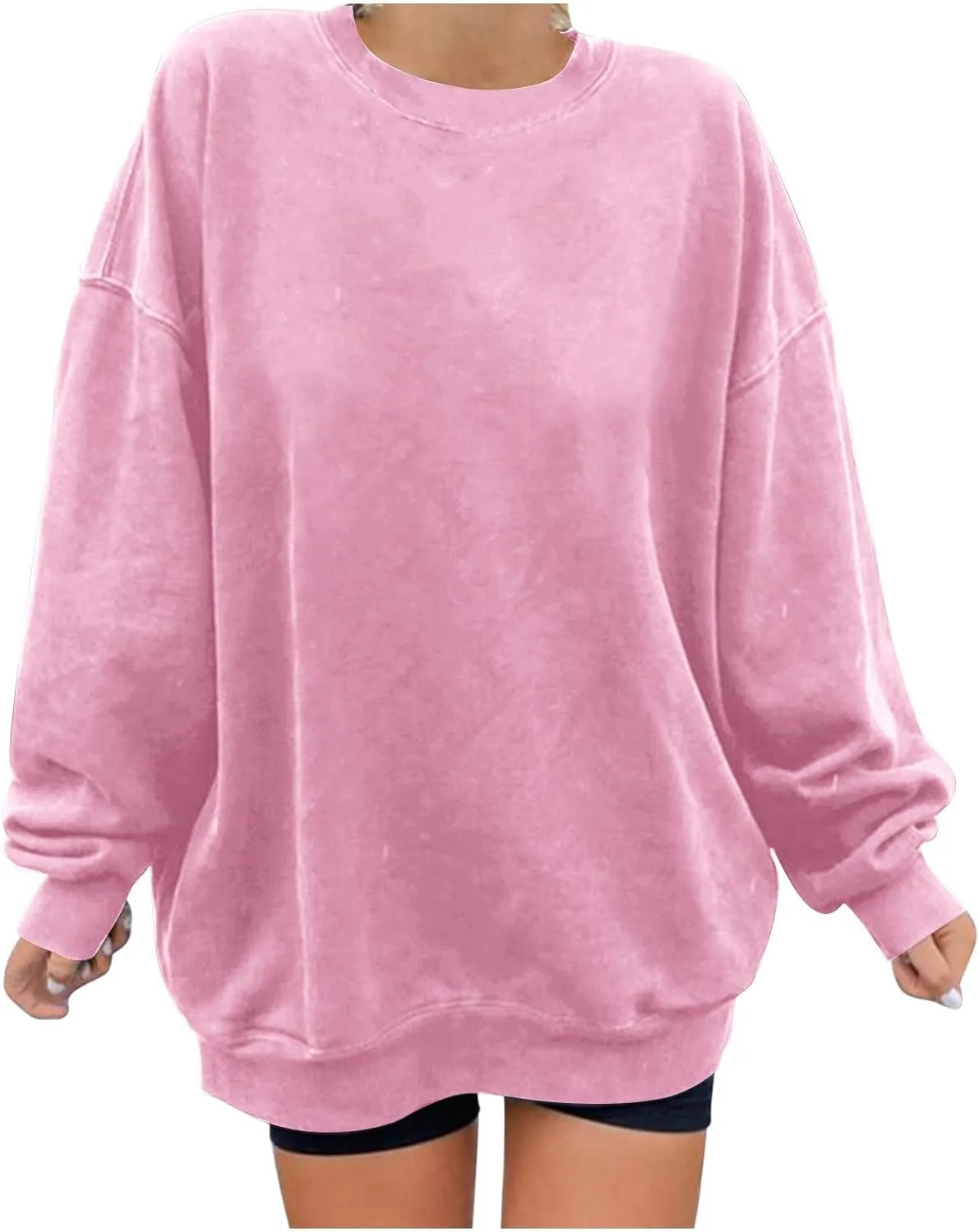Womens Oversized Sweatshirt 2024 Casual Trendy Pullover Shirts Long Sleeve Crewneck Tunic Tops Ladies Fall Clothing
