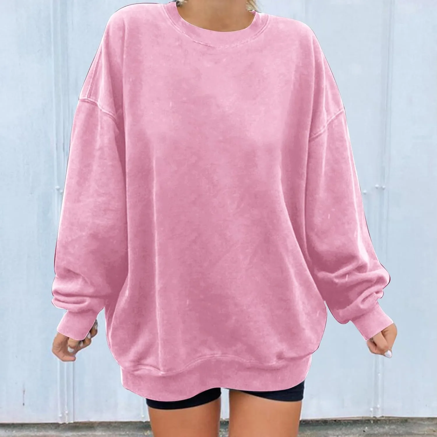 Womens Oversized Sweatshirt 2024 Casual Trendy Pullover Shirts Long Sleeve Crewneck Tunic Tops Ladies Fall Clothing