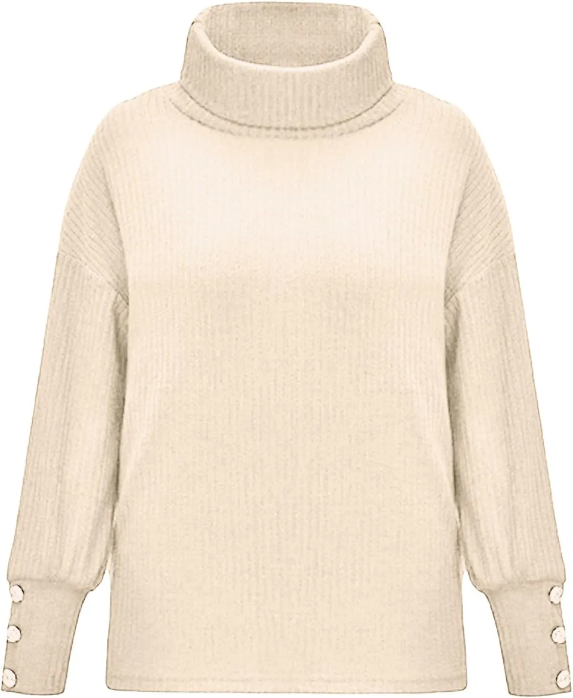 Women's Oversized Turtleneck Chunky Casual Pullover Sweaters Cowl Neck Long Sleeve Winter Slouchy Loose Knit Sweaters
