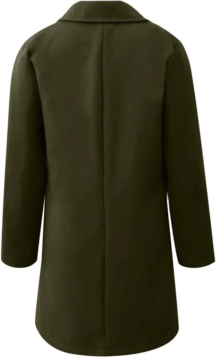 Womens Pea Coat Casual Notch Lapel Cardigan Coats Single Breasted Open Front Wool Coats 2024 Fall Winter Overcoat