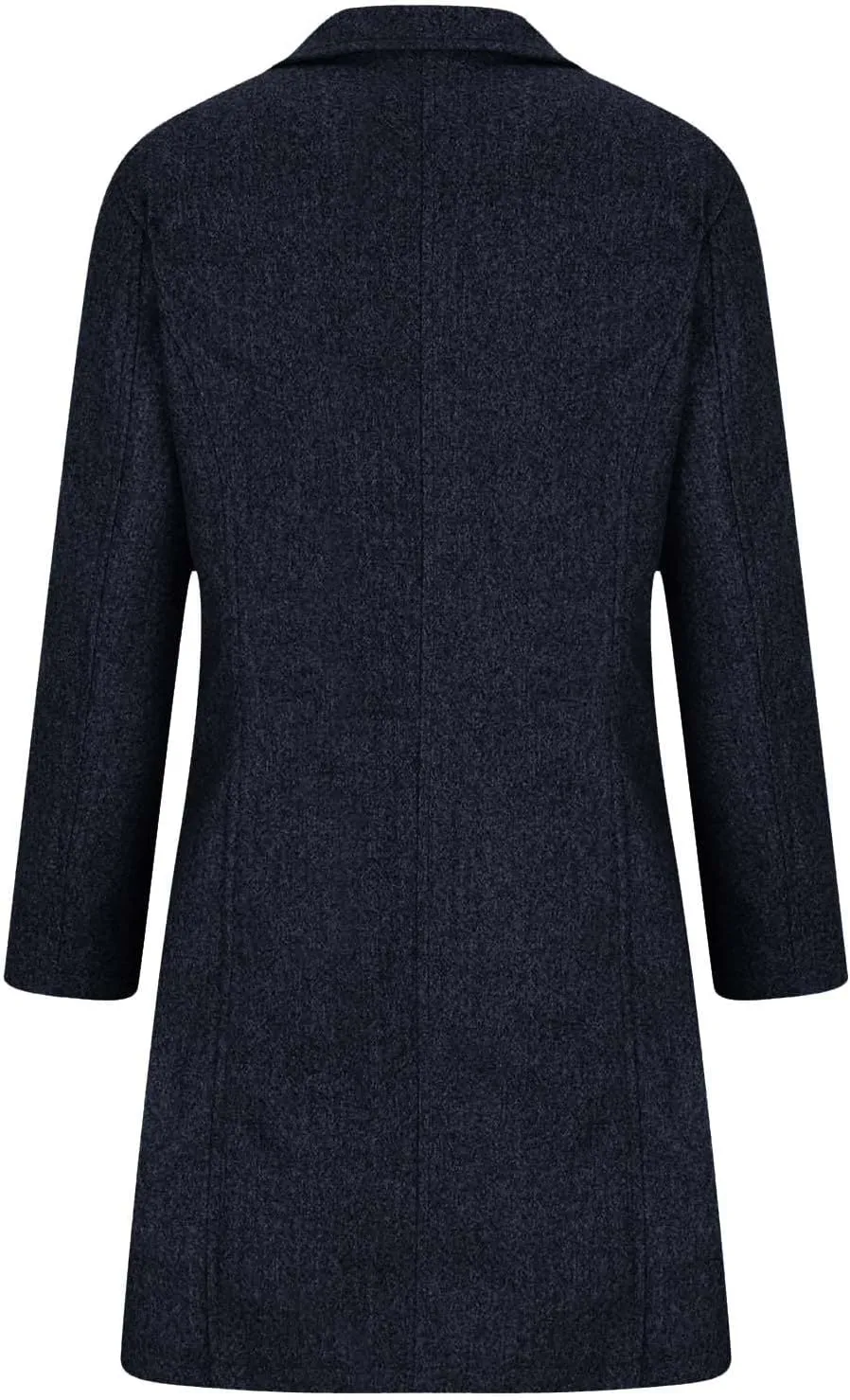 Womens Pea Coat Casual Thicken Wool Blend Stand Collar Trench Coats Single Breasted Mid-Long Peacoat Jackets