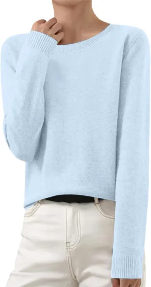 Womens Pullover Sweater Fashion Long Sleeve Knitted Lightweight Thermal Tops Soft Warm Crochet Work Sweater Clothes