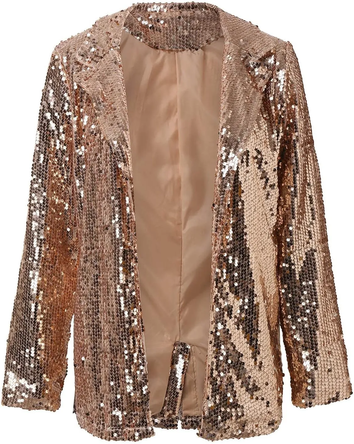 Womens Sequin Casual Blazers Lapel Long Sleeve Jacket Coat Business Open Front Cardigan Blazer 2024 Fall Party Suits