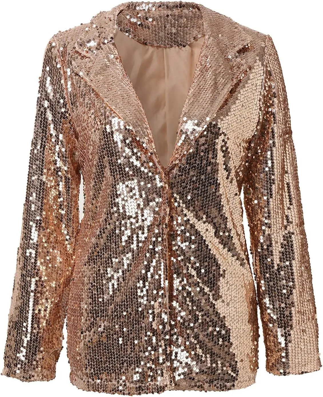 Womens Sequin Casual Blazers Lapel Long Sleeve Jacket Coat Business Open Front Cardigan Blazer 2024 Fall Party Suits