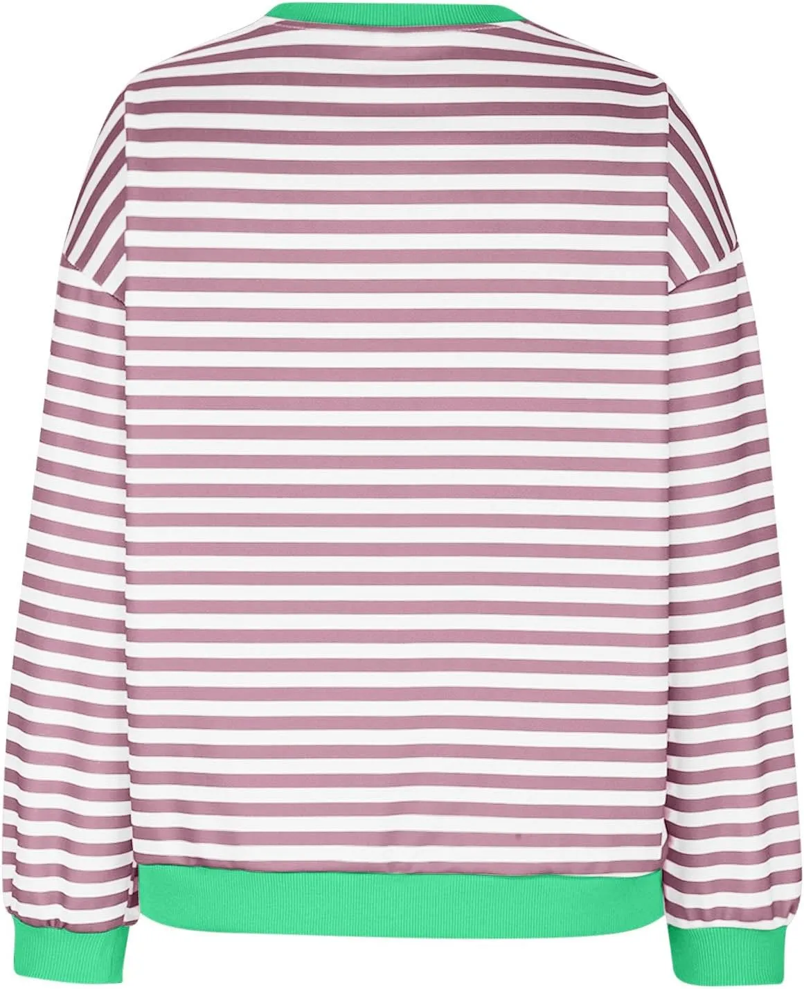 Womens Sweatshirt Casual Striped Color Block Crewneck Pullover Tops Fleece Soft Cofmy Clothes 2024 Fshion Fall Tops
