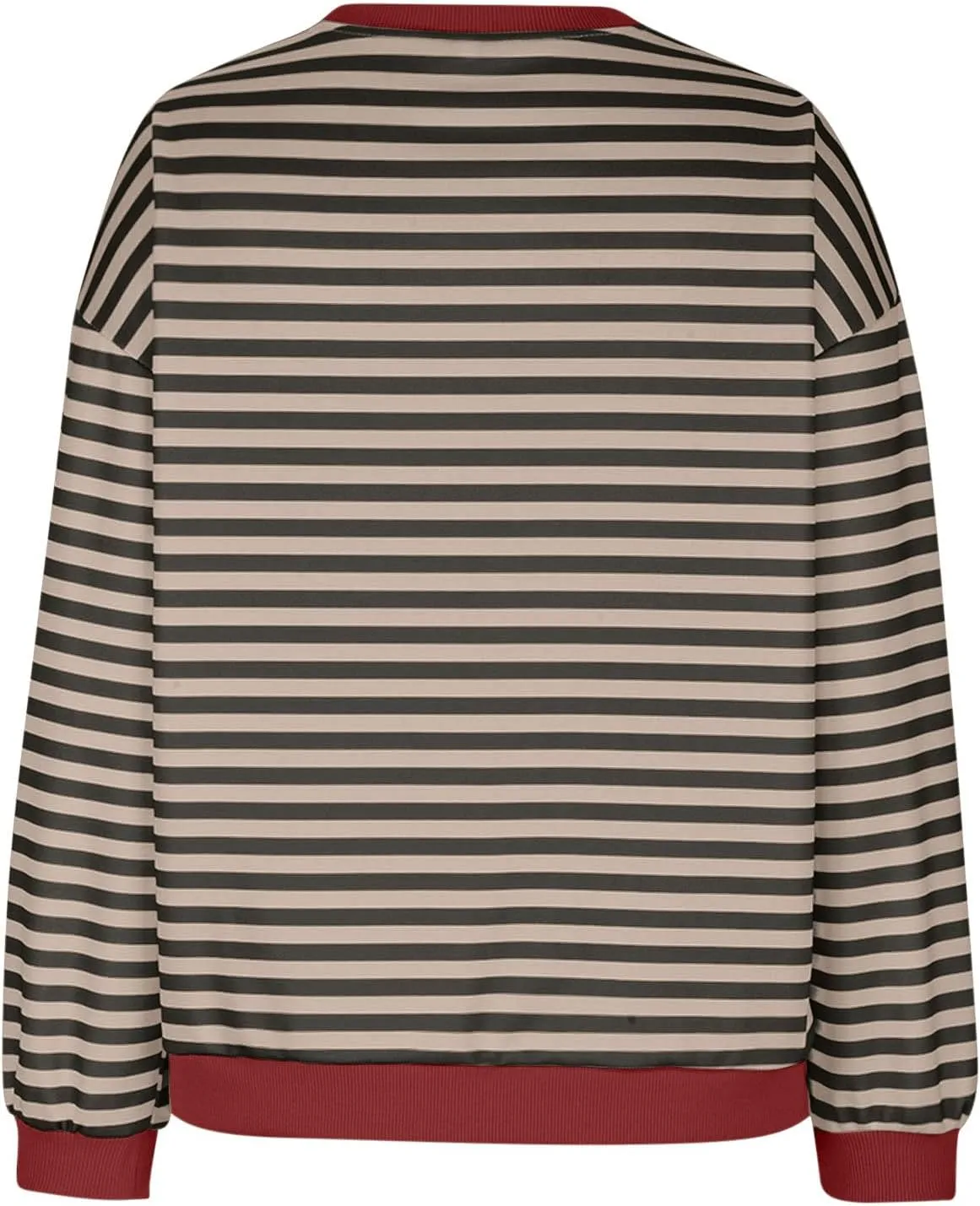 Womens Sweatshirt Casual Striped Color Block Crewneck Pullover Tops Fleece Soft Cofmy Clothes 2024 Fshion Fall Tops