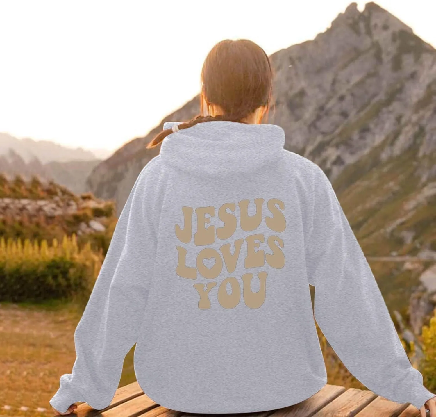 Women's Sweatshirt Plus Size Casual Jesus Letter Print Pullover Sweaters for Women Y2k Hoodies for Women Plus Size