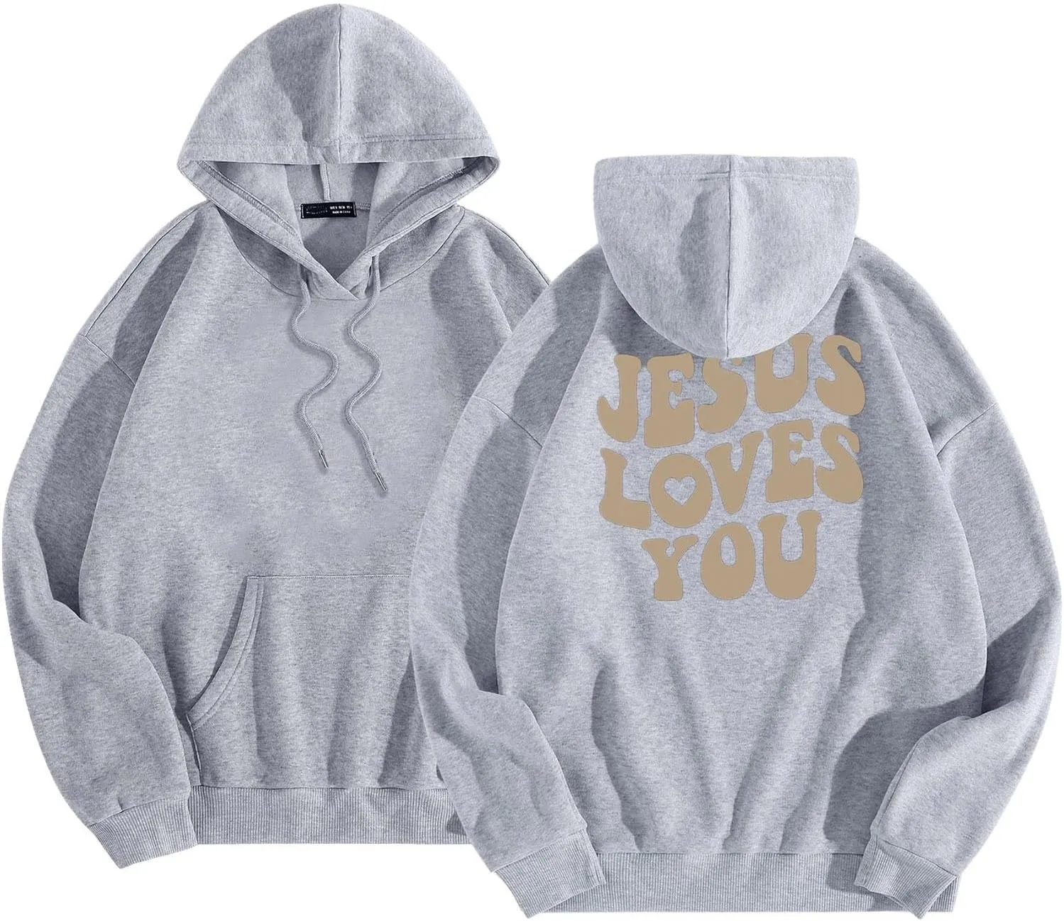 Women's Sweatshirt Plus Size Casual Jesus Letter Print Pullover Sweaters for Women Y2k Hoodies for Women Plus Size