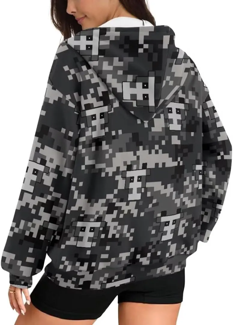 Womens Sweatshirt Zip Up Graphic Hoodies Jacket Lightweight Pullover Hoodie Top Soft Comfy Fall Winter Outfit