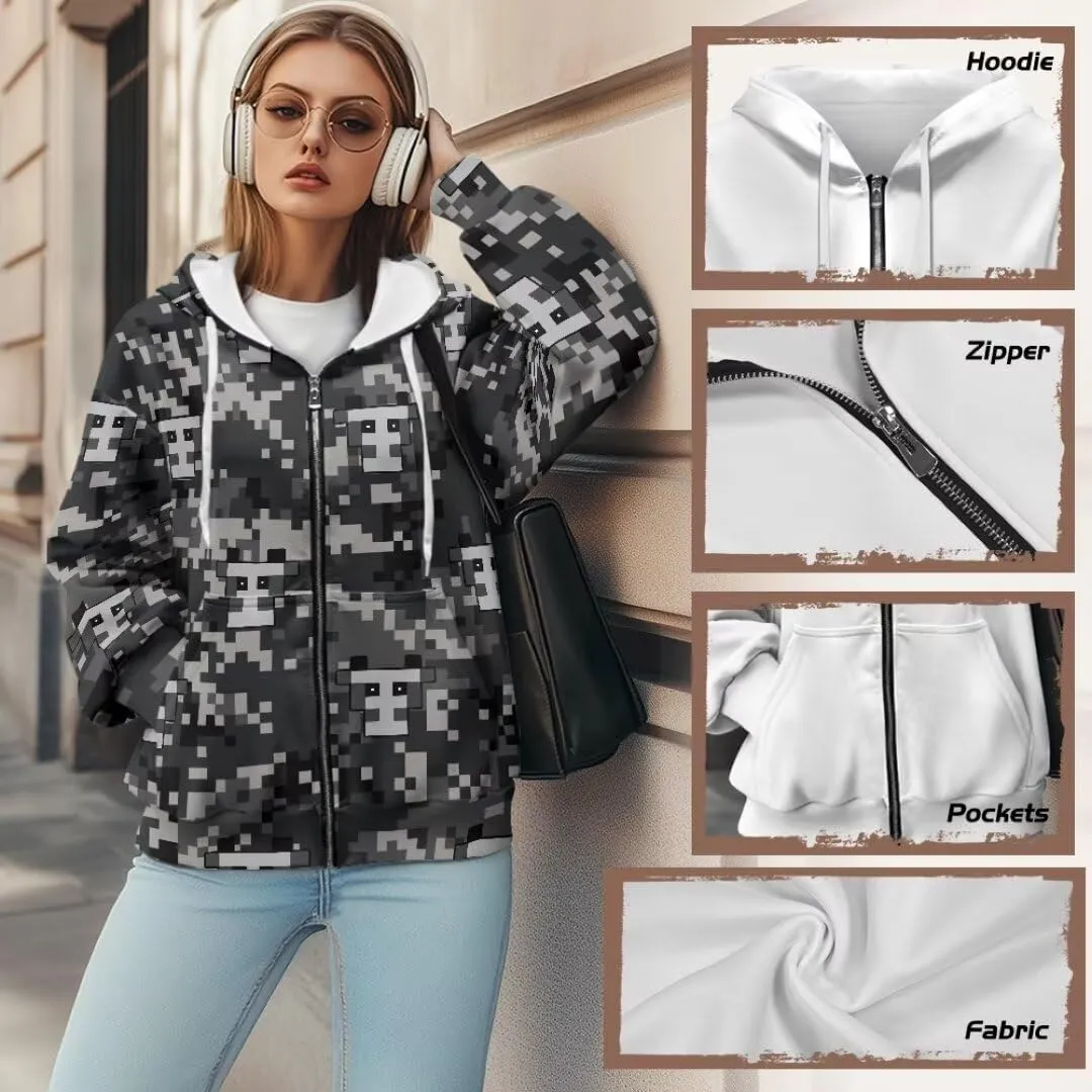 Womens Sweatshirt Zip Up Graphic Hoodies Jacket Lightweight Pullover Hoodie Top Soft Comfy Fall Winter Outfit