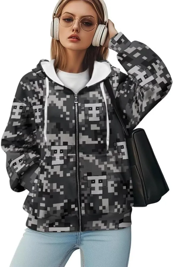 Womens Sweatshirt Zip Up Graphic Hoodies Jacket Lightweight Pullover Hoodie Top Soft Comfy Fall Winter Outfit