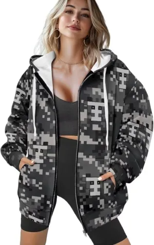 Womens Sweatshirt Zip Up Graphic Hoodies Jacket Lightweight Pullover Hoodie Top Soft Comfy Fall Winter Outfit