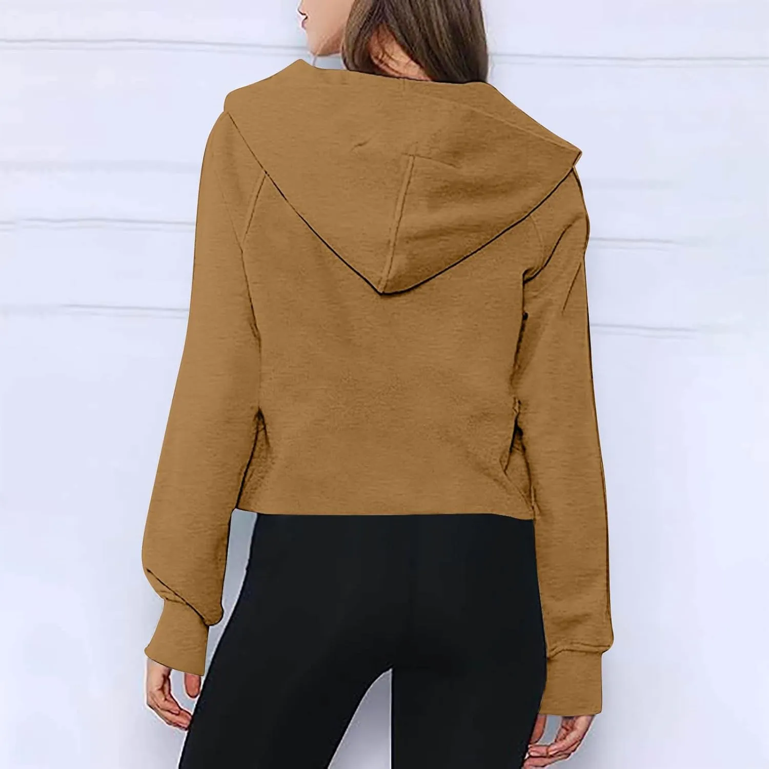 Womens Sweatshirts Half Zip Cropped Pullover Fleece Quarter Zipper Hoodies Fall Fashion Outfits With Pocket