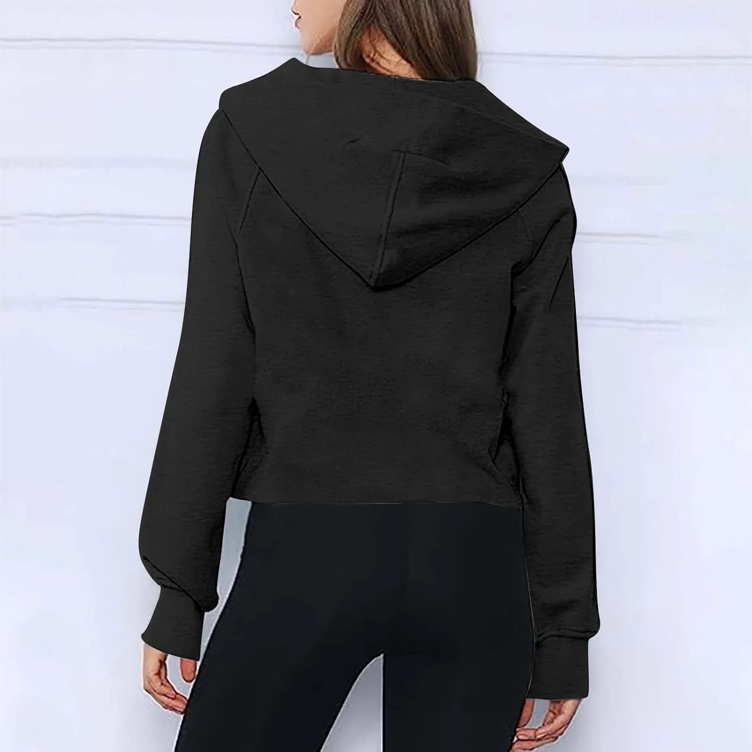 Womens Sweatshirts Half Zip Cropped Pullover Fleece Quarter Zipper Long Sleeve Fall Outfits Fashion Clothes