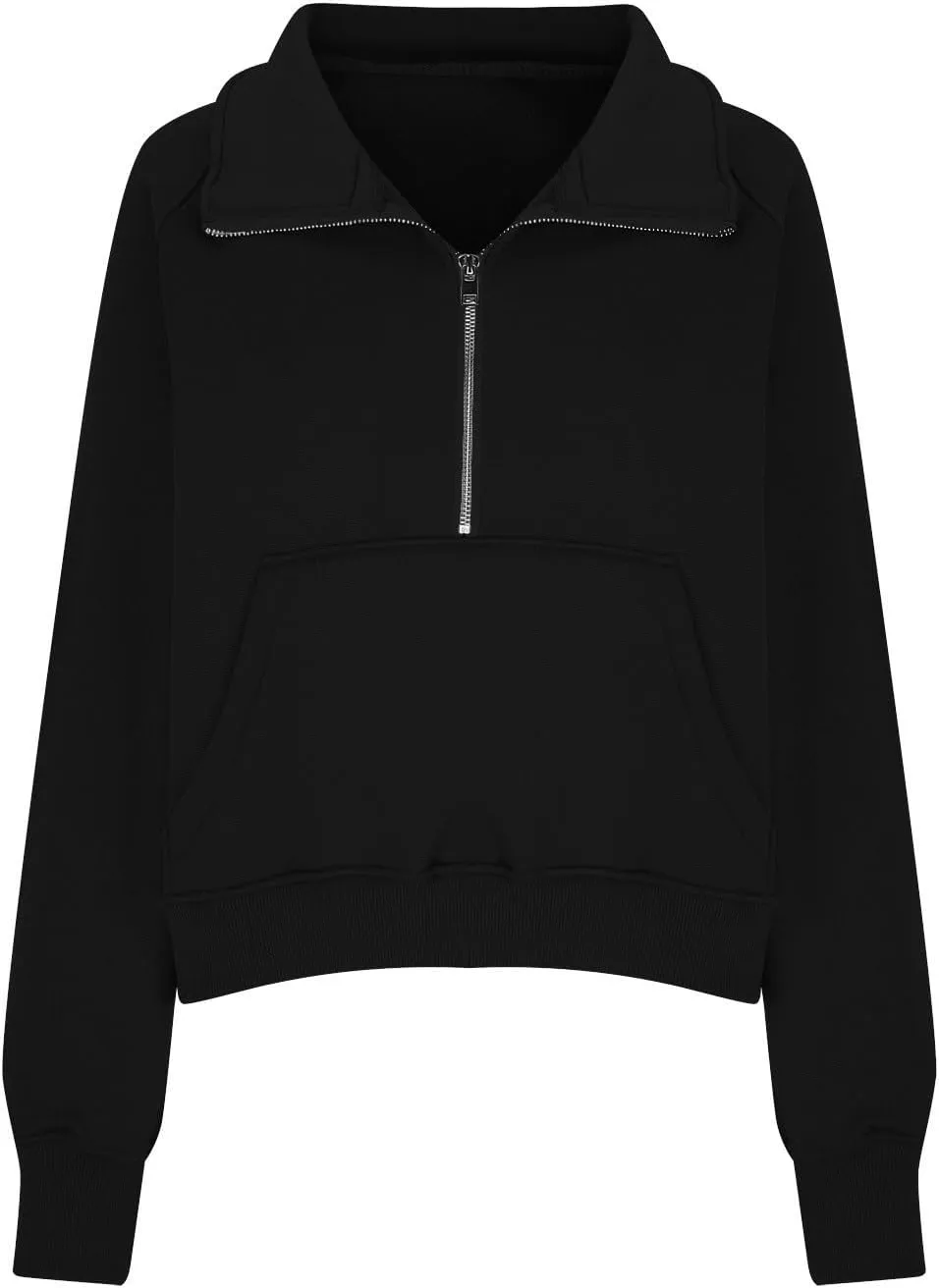 Womens Sweatshirts with Thumb Hole Half Zipper Fleece Athletic Pullovers Mock Neck Fall Winter Oversized Sweat Shirt
