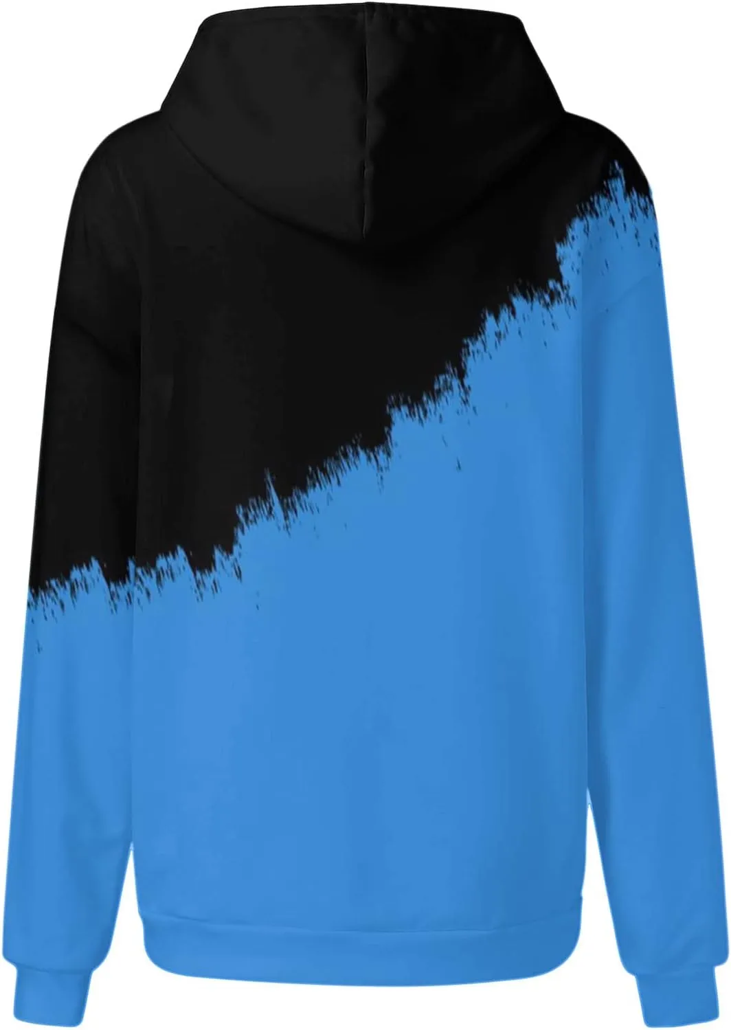 Women's Tie Dye Hoodies Fall Long Sleeve Casual Color Block Oversized Pullover Sweatshirt with Pocket