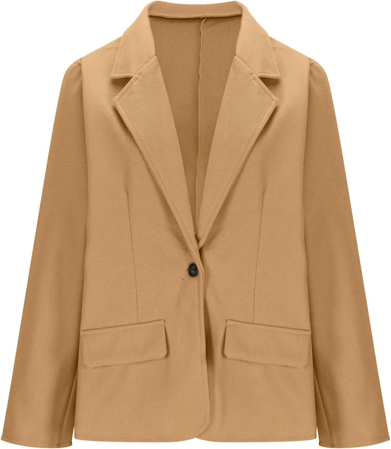 Womens Trench Coat Business Casual Blazers Notch Lapel Pea Coat Plus Size Wool Blend Coats Trendy Work Office Jackets