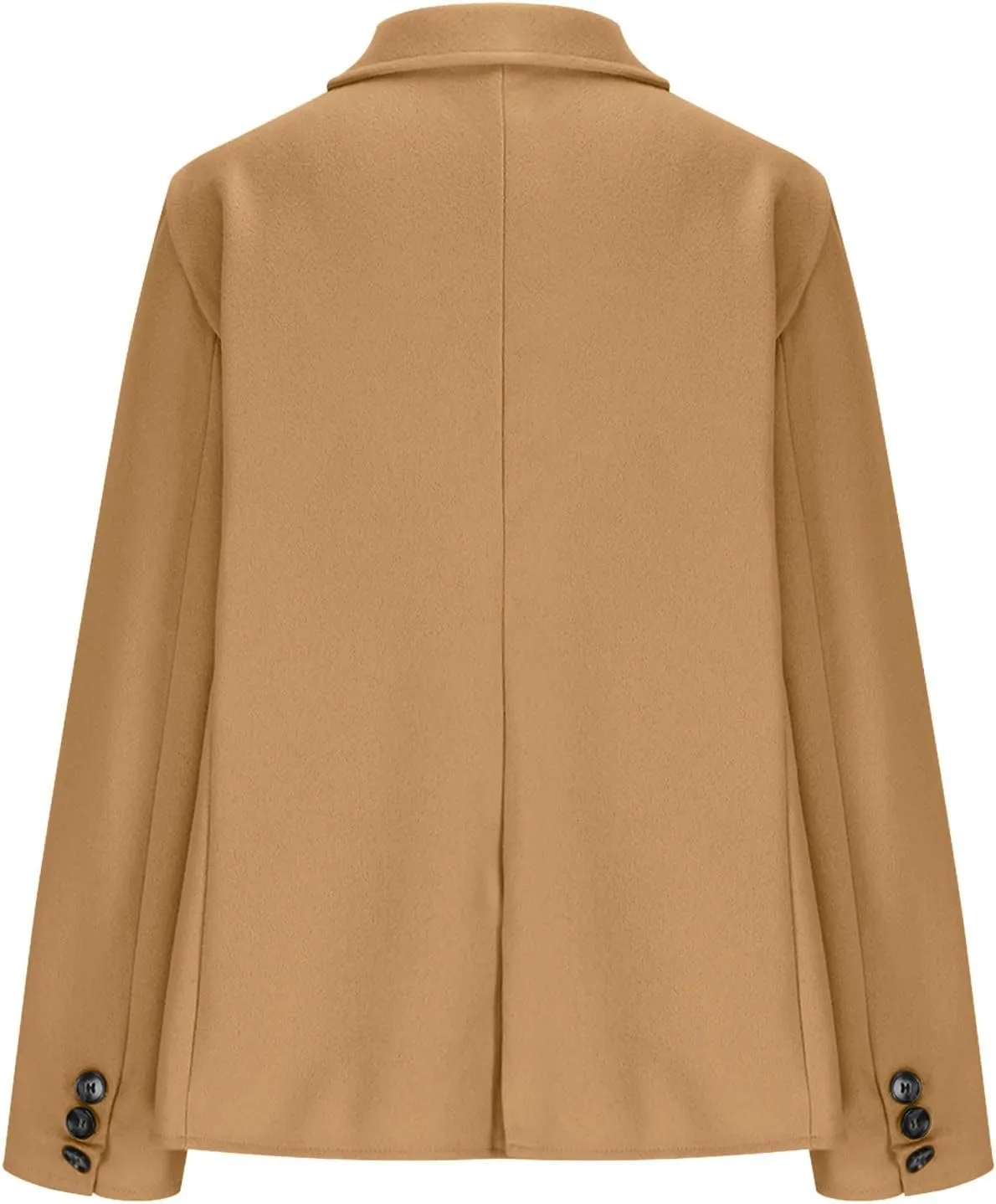 Womens Trench Coat Business Casual Blazers Notch Lapel Pea Coat Plus Size Wool Blend Coats Trendy Work Office Jackets