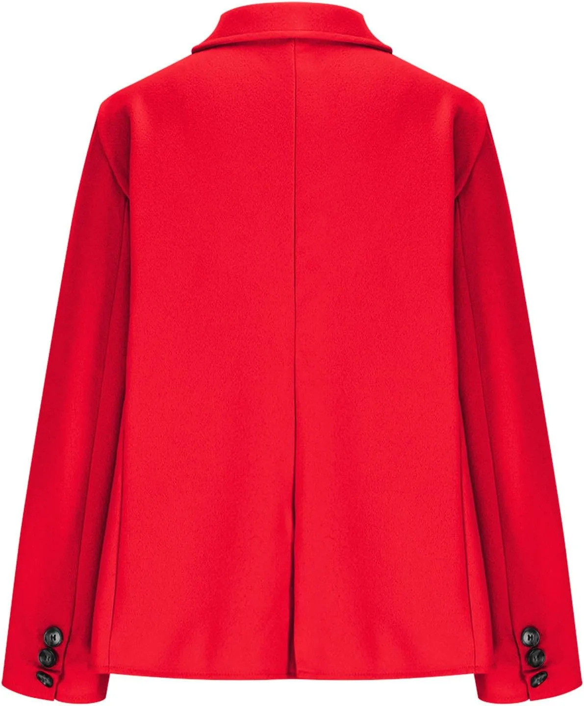 Womens Trench Coat Business Casual Blazers Notch Lapel Pea Coat Plus Size Wool Blend Coats Trendy Work Office Jackets