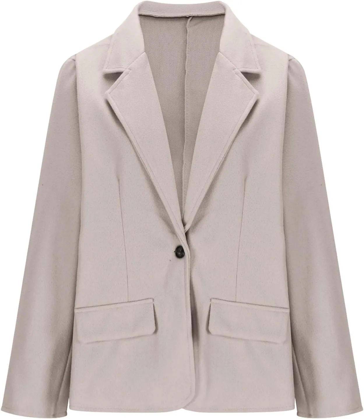 Womens Trench Coat Business Casual Blazers Notch Lapel Pea Coat Plus Size Wool Blend Coats Trendy Work Office Jackets