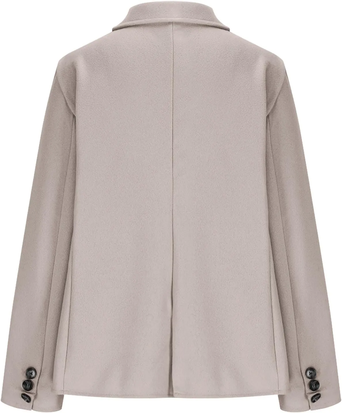 Womens Trench Coat Business Casual Blazers Notch Lapel Pea Coat Plus Size Wool Blend Coats Trendy Work Office Jackets
