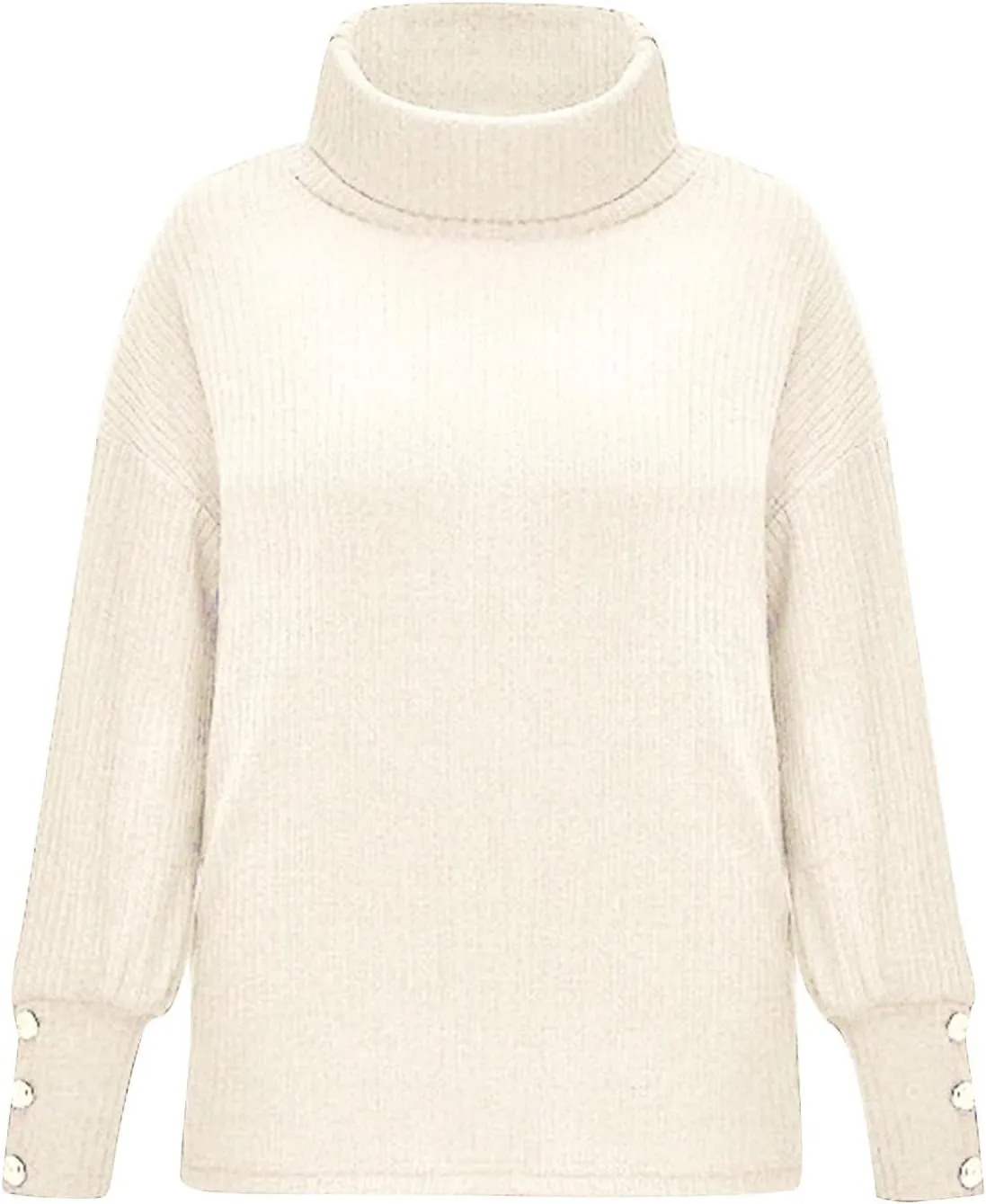 Women's Turtleneck Pullover Sweaters Oversized Chunky Knit Sweater Cowl Neck Long Sleeve Winter Slouchy Jumper Tops