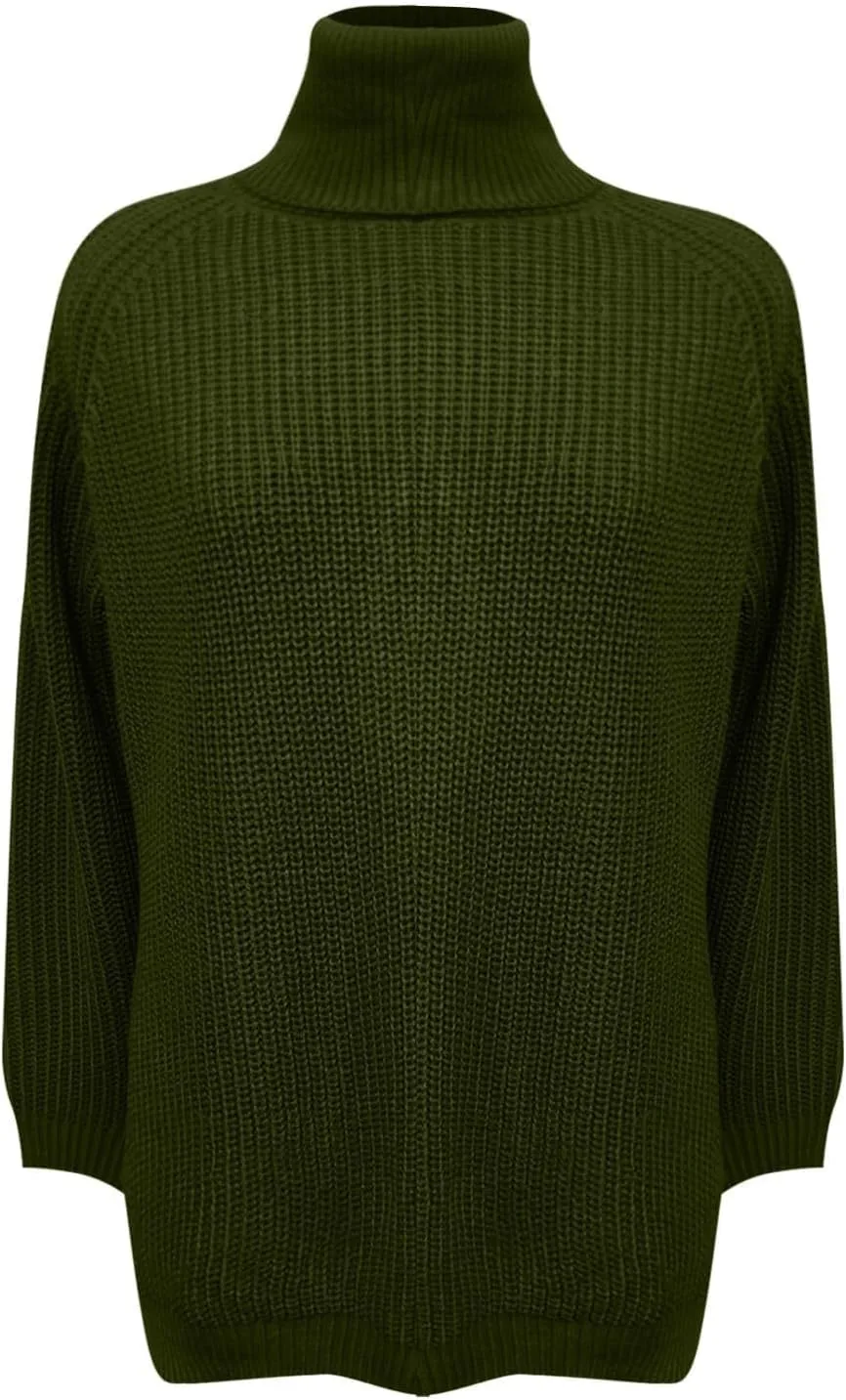 Womens Turtleneck Sweater Cable Knit Ribbed Chunky Long Sleeve Pullover Ribbed Sweaters Oversized Cute Sweaters